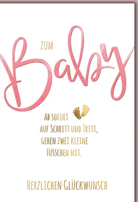 Produktbild von Geburt – Baby – Freudiges Ereignis - Karte mit Umschlag - Zum