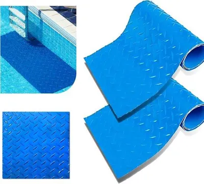 Productafbeelding van 2 zwembadladdermatten, 90 x 23 cm, beschermmat voor zwembadladder – antisliprubber voor zwembaden, trappen en ladders