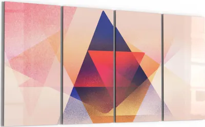 Produktbild von DEQORI Glasbild Echtglas 4x30x60 cm 'Geometrie der Farben' Wandbilder XXL groß