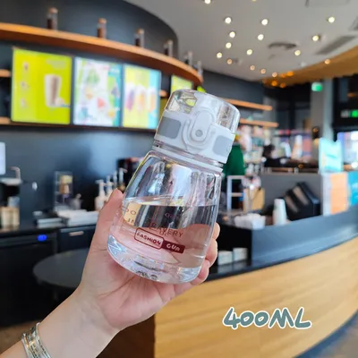 Produktbild von 400ml Sport Wasser Flasche Im Freien Wasser Flasche Mit Lanyard Kunststoff Tragbare Wasser Tasse Camping Bike Turnhalle Flasche Tassen, weiß