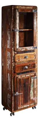 Immagine prodotto di MASSIVMOEBEL24 | vetrina in legno di Legno riciclato 55x38x190 multicolore laccato FREEZY #41