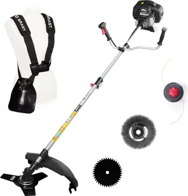 Produktbild von BRAST Motorsense Benzin 3.0 PS Rasentrimmer Freischneider Rasenmäher 2 in 1 Gerät inkl. Fadenspule Sägemesser Fugenbürste 52ccm