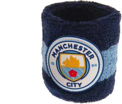 Produktbild von Manchester City FC - Baumwolle Armband 2er-Pack Wappen für Herren/Damen Unisex BS3695 (Einheitsgröße) (Blau/Himmelblau)