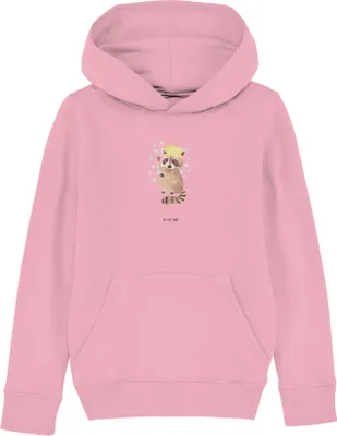 Produktbild von Mr. & Mrs. Panda Kinderpullover Waschbär 7-8 Jahre (122/128) - Baumwolle Pink - Geschenk, Hoodie, Plan, Fröhlich, Seifenblasen, Tagträumen, Pullover, Kinderbekleidung, Hoody