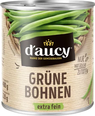 Produktbild von d'aucy Grüne Bohnen extra fein (400g) – Knackig & zart für Salat & Küche