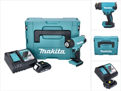 Produktbild von Makita DHG 180 RA1J Akku Heißluftgebläse 18 V 550 °C + 1x Akku 2,0 Ah + Ladegerät + Makpac