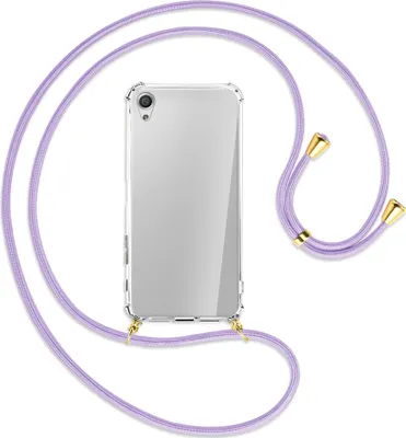 Produktbild von Handykette Backcover-Schutzhülle mit Band (Metall goldfarben) für Sony Xperia X Performance - violett