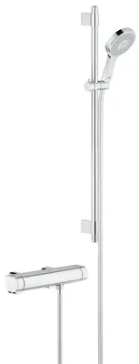Thermostat-Duscharmatur DN 15 mit Duschset, 900 mm, Chrom