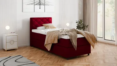Produktbild von BOXSPRINGBETT Diamaro 90x200 cm mit Bettkasten und Topper - Rot