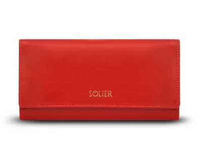 Productafbeelding van Damenportemonnee van leer - Solier P35, rood