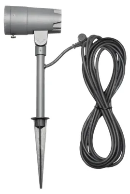 Zdjęcie produktu dla Konstsmide Andria LED 12 V – reflektor na kołku do wbijania w ziemię, z regulacją kąta i ogniskowania, 3000 K, 210 lm, 1 x 3 W, 12 V/240 V, aluminium/szkło akrylowe, 7475-370