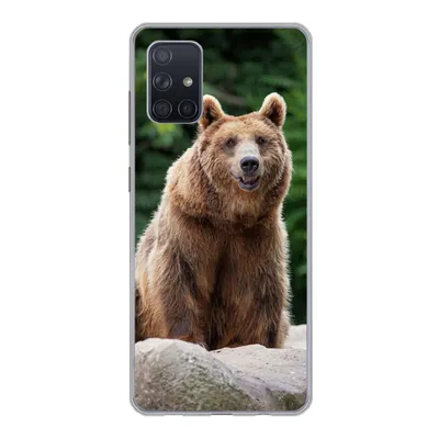 Produktbild von MuchoWow® Handyhülle Schutzhülle Hülle für Samsung Galaxy A51 5G Wald - Bär - Steine Silikon Softcase Handy Hülle - Abbildung