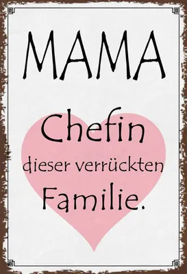 Produktbild von vianmo Holzschild 18x12 cm Mama Chefin verrückter Familie Männer Frauen