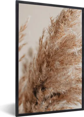 Produktbild von MuchoWow® Gerahmtes Poster Gras - Pflanzen - Natur - Pampasgras 60x90 cm - Poster mit Schwarzem Bilderrahmen Wandposter Rahmen Foto Bilder - Kunst