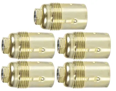 Productafbeelding van Lamphouder - Glad - E14 - Messing - Per 5 stuks