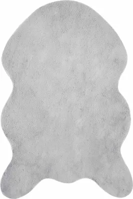 Image de vidaXL Tapis antidérapant en Fourrure artificielle de lapin OLITE Gris