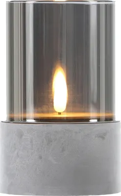 Image de Bougie LED Verre Photophore Gris Kalio