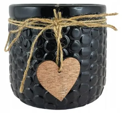 Produktbild von Dakls Keramik-Blumentopf Schwarz Punkte 14 x 12,5 cm