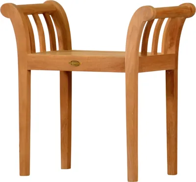 Produktbild von Teakholz Hocker 67 x 31 cm als wetterfester Blumenhocker massiver und unbehandelter Holzhocker aus Teak Sitzhocker