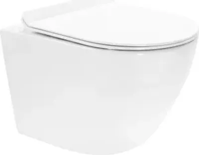 Produktbild von Wandhängende Toilette Wand-WC Hänge-WC + Klositz Soft Close WC-Sitz Weiß