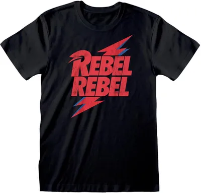 Image de David Bowie - "Rebel Rebel" T-shirt homme/femme unie HE505 (L) (Noir)