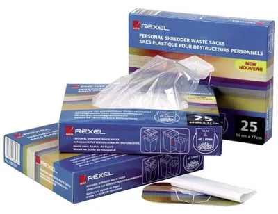 Produktbild von Rexel Shredder-Abfallsack 40 l (100), Tasche, 40 l, Polypropylen (PP), Durchscheinend, V-12s, V-12t, V-15s, 40, 90, 95, 100, 105, P-170, P-175, P-190, P-195, 250 series, 100 Stück(e)