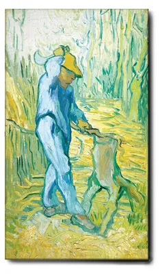 Immagine prodotto di Vincent Van Gogh - Il taglialegna - 60L x 100l cm - Quadro Tela Canvas Telaio Standard