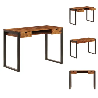 Immagine prodotto di scrivania vidaXL 110 x 55 x 78 cm in legno massiccio e acciaio - Scrivanie