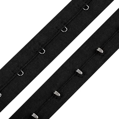 1m Haken- und Ösenband aus Baumwolle 25mm schwarz