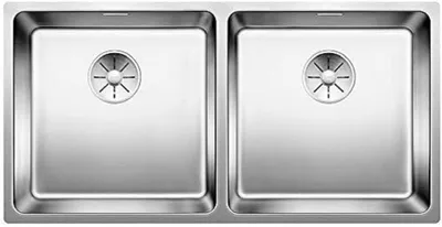 Doppelspülbecke ANDANO 400/400-U, Edelstahl, Unterbau, InFino
