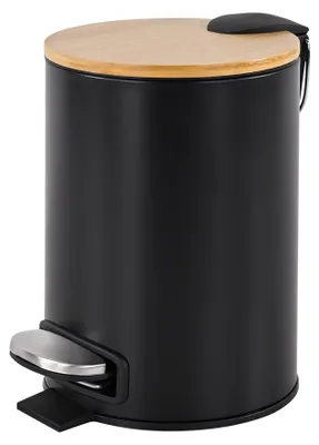 Image de Teesa TSA0407 Poubelle de salle de bain 3 l, noire