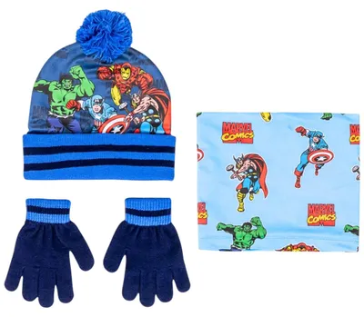 Produktbild von 3-tlg. Winter Set: Avengers Mütze, Schal & Handschuhe one size