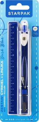 Produktbild von Set Metallzirkel + 15 cm Lineal Dunkelblau Starpak 561877
