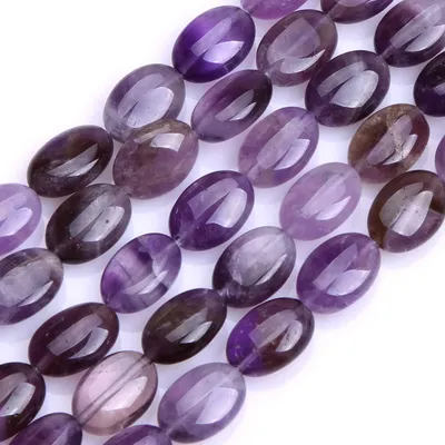 Ovale Amethyst Perlen 10x14mm, 26 Stück für DIY Schmuck
