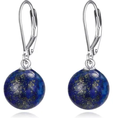 Produktbild von Ohrringe Sterling Silber Hängend Lapislazuli 8 mm