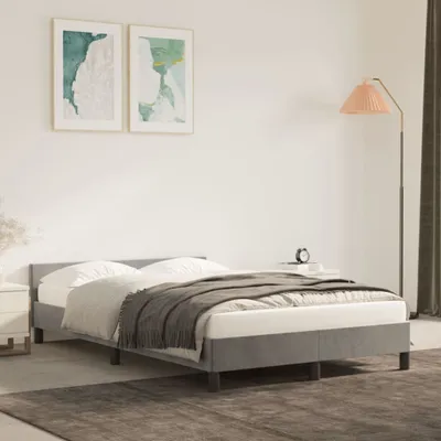 Zdjęcie produktu dla Maison Exclusive – rama łóżka bez materaca Jasnoszary 120 x 200 cm Aksamit