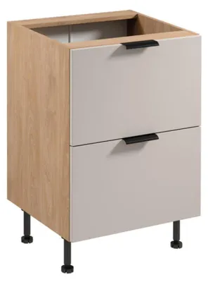 Produktbild von Küchenschrank Unterschrank Schubladenschrank Holz Schrank Beige Weiß
