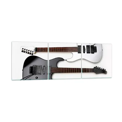 Produktbild von Bilder auf glas - E-Gitarren Streicher Musikinstrument - 90x30cm - Glasbilder - Wandbilder - Kunstdruck - Wanddekoration aus Glas - Glas Bilder - Wandbild auf Glas - GCA90x30-0369