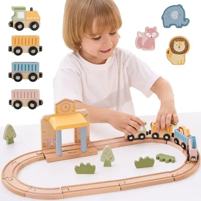 Immagine prodotto di Set Trenino in Legno Viga Polarb 30 Pz.