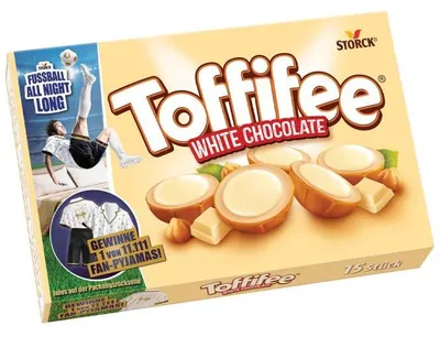 Produktbild von Toffifee White Chocolate, 125 g, 2258 kJ, 541 kcal, 55,9 g, 46,5 g, 32,7 g
