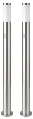 Produktbild von 2x Stehleuchte silber, Bewegungsmelder, H 110 cm