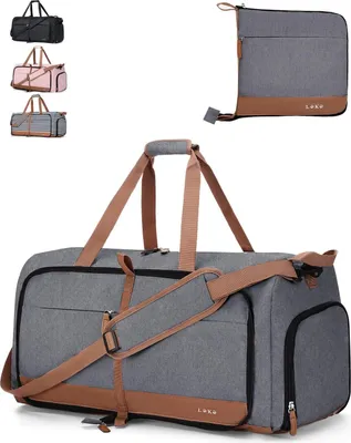 Produktbild von Faltbare Reisetasche 60L für Damen - Sporttasche mit Schuhfach und wasserdichter Handgepäck