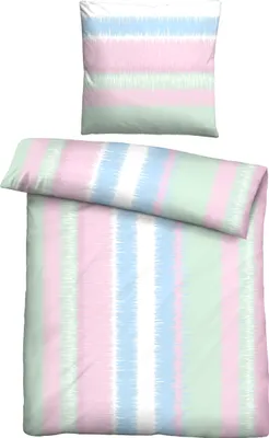 Produktbild von Traumhaft schlafen - Castell - Markenbettwäsche Mikrofaser Bettwäsche 0561120 STREIFEN color: mint, size: 1x 155x220 cm + 1x 80x80 cm