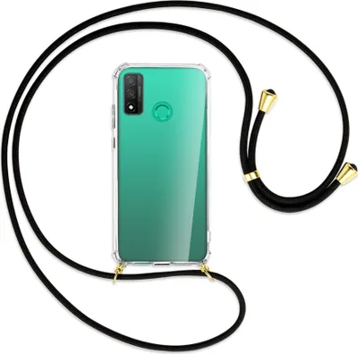 Produktbild von Handykette Backcover-Schutzhülle mit Band (Metall goldfarben) für Huawei P Smart 2020 - schwarz