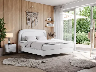 Produktbild von Doppelbett, boxspringbett mit Multipocket-Matratze, zum Schlafzimmer - EIRA - 180x200cm - Weiß - H3