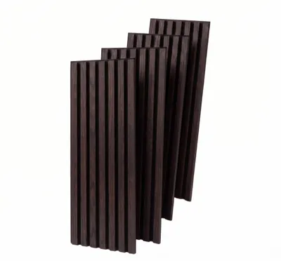 Produktbild von MEBANO. 4er-Set Akustikpaneele Holz 30x132 cm Wenge 3D Wandpaneele aus Holzfunier und Filz Wandverkleidung Innen Paneele Wand, KI-generiertes Bild