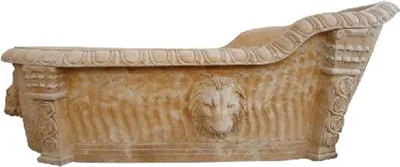 Luxus Barock Marmor Badewanne Gelb Luxury Baroque Marble Bathtub Yellow