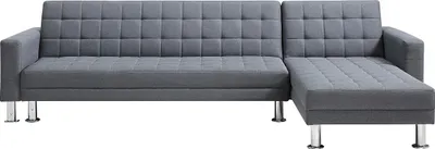 Produktbild von Ecksofa mit Schlaffunktion - Ecke wechselbar - Stoff - Grau WILLIS II