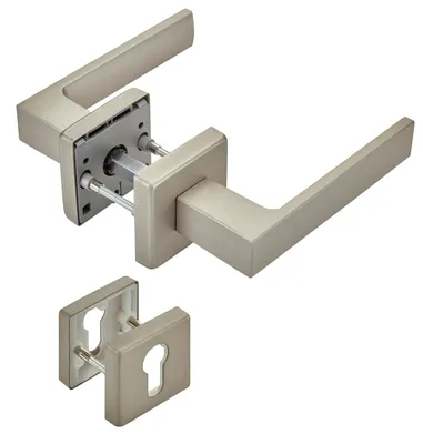 Produktbild von SOTECH Türdrückergarnitur CUBE D/D – Profilzylinder (PZ) Edelstahloptik matt