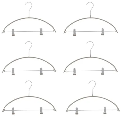 Produktbild von 6x Metall Kleiderbügelset mit clips Anti Rutsch Kleiderbügel Hemdenbügel